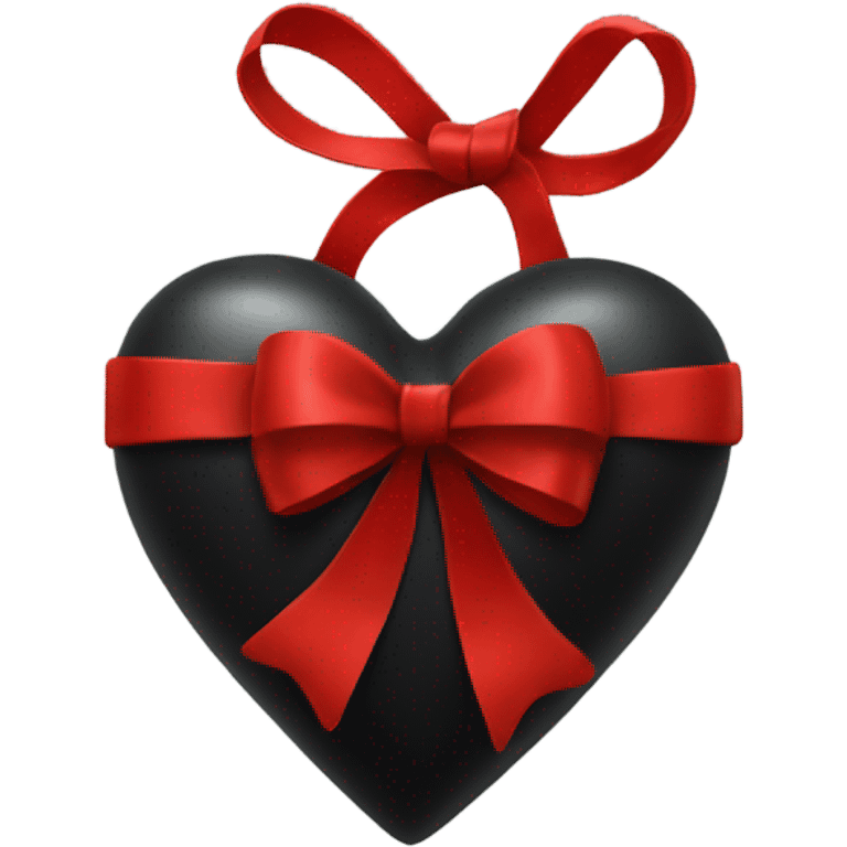 Black heart wrapped in red bow emoji