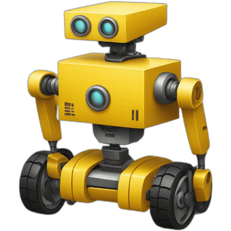 Rectangle Yellow robot with wheels emoji