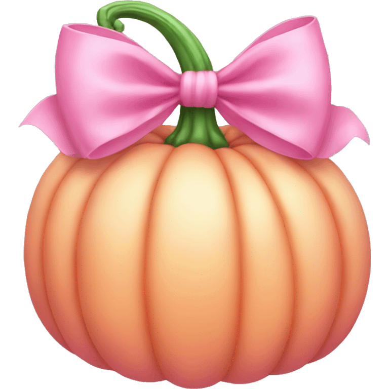 Light pink soft  Pumpkin with a pink bow emoji