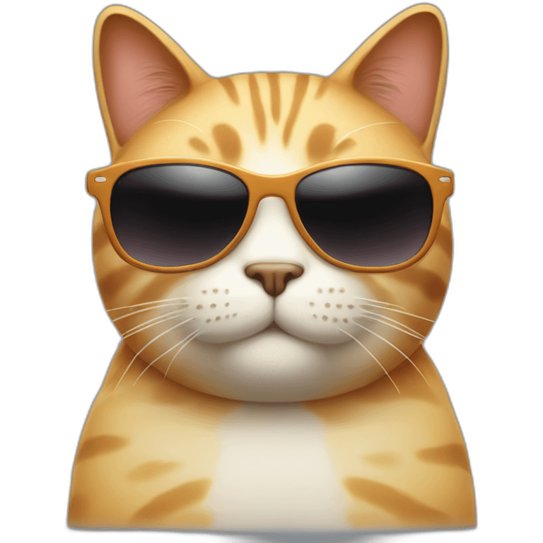 fat cat with sunglass full body  emoji