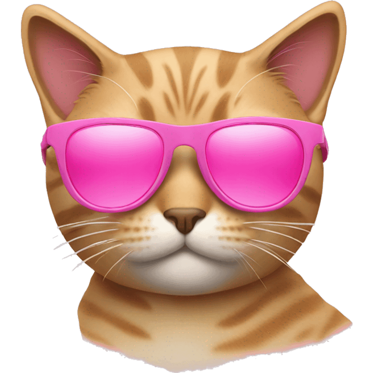 Cat with sunglasses pink  emoji