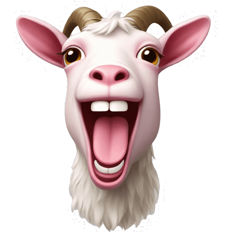 laughing pink goat emoji