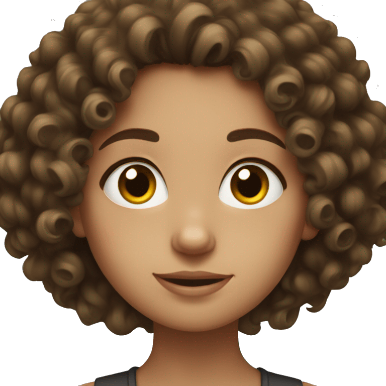 brunette curly haired girl emoji