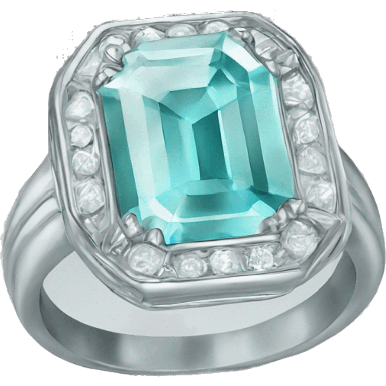 Silver ring with Tiffany diamond  emoji