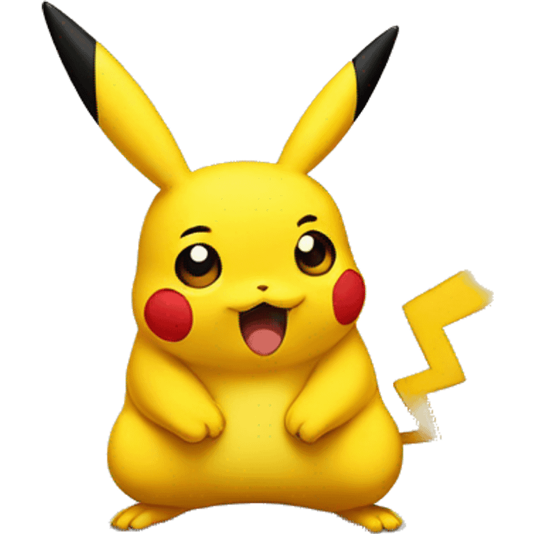 a singular surprised pikachu, in the style of a cartoon targeted towards grown men emoji