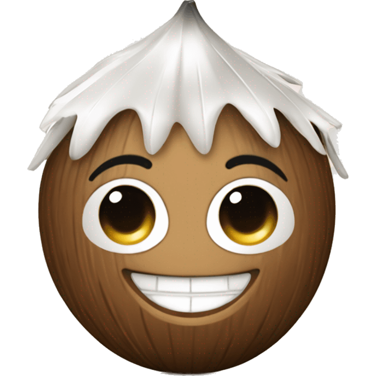 a perfume inspired by the coconut mademoiselle with a happy face emoji