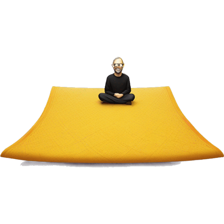 steve jobs as a yellow emoji on a magic carpet  emoji