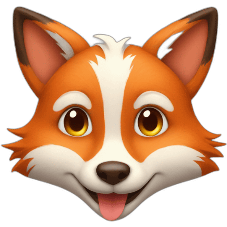 smiled fox with hearts emoji