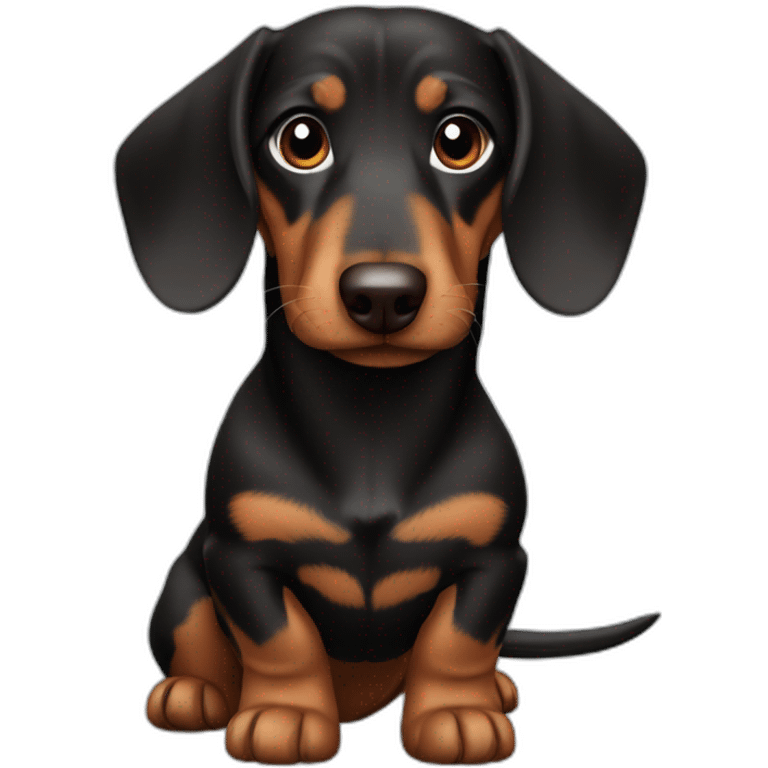 Daschund brown and black emoji