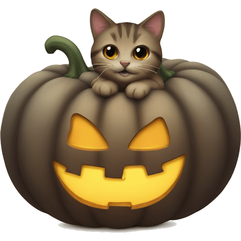 Cat on a pumpking emoji