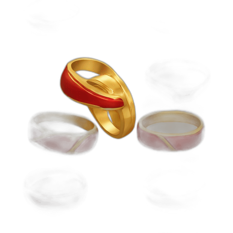 gold ring with red inscription emoji