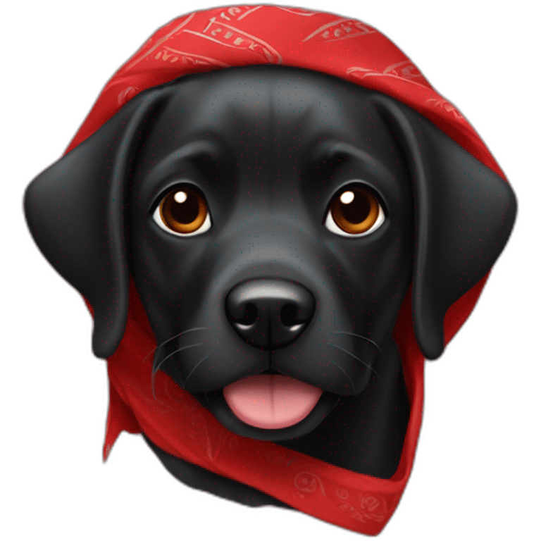 black-dog-face-red-bandana emoji