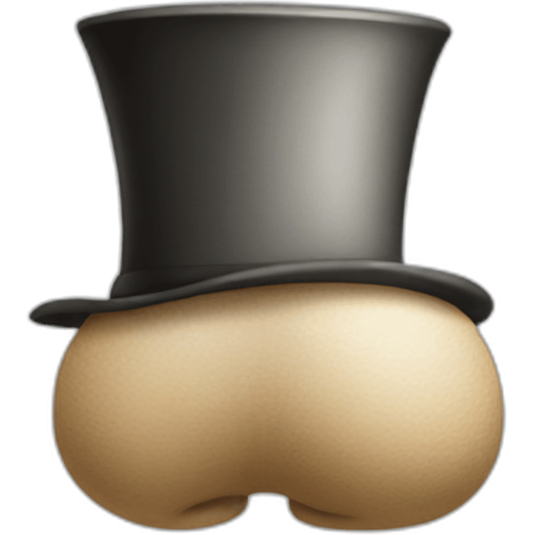 Buttocks with a top hat emoji