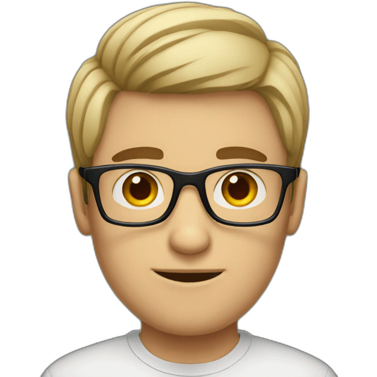 Short dark hair guy with glasses emoji