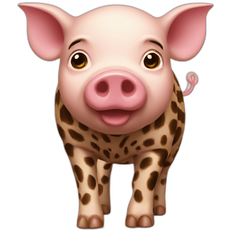 Ukrainian pig on a leopard emoji