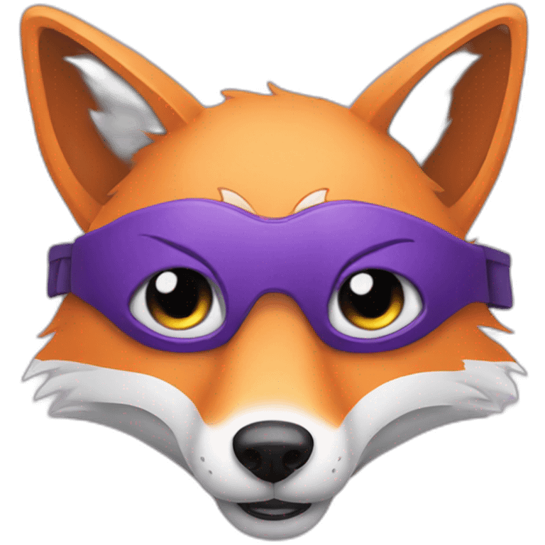 purple fox making a wink with his eye emoji