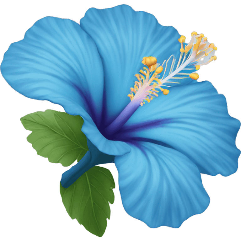 Blue hibiscus flower emoji