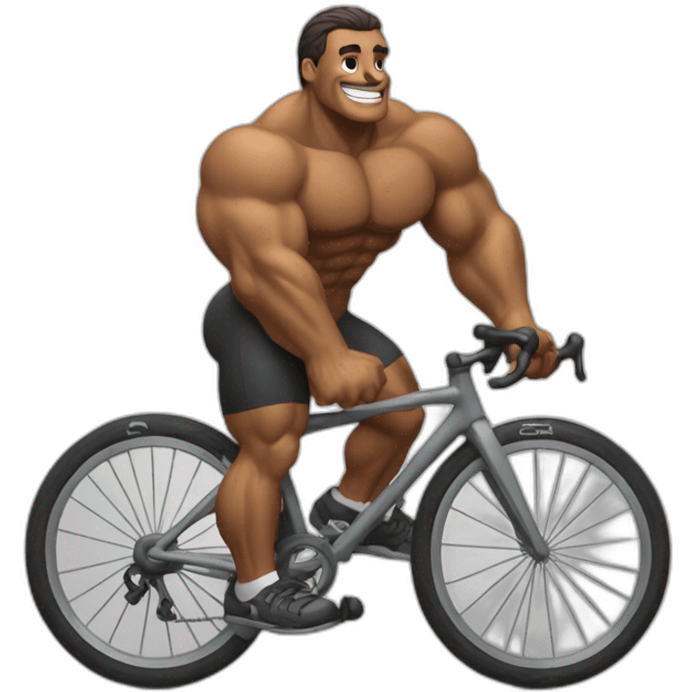 Un bodybuilder qui fait du vélo emoji