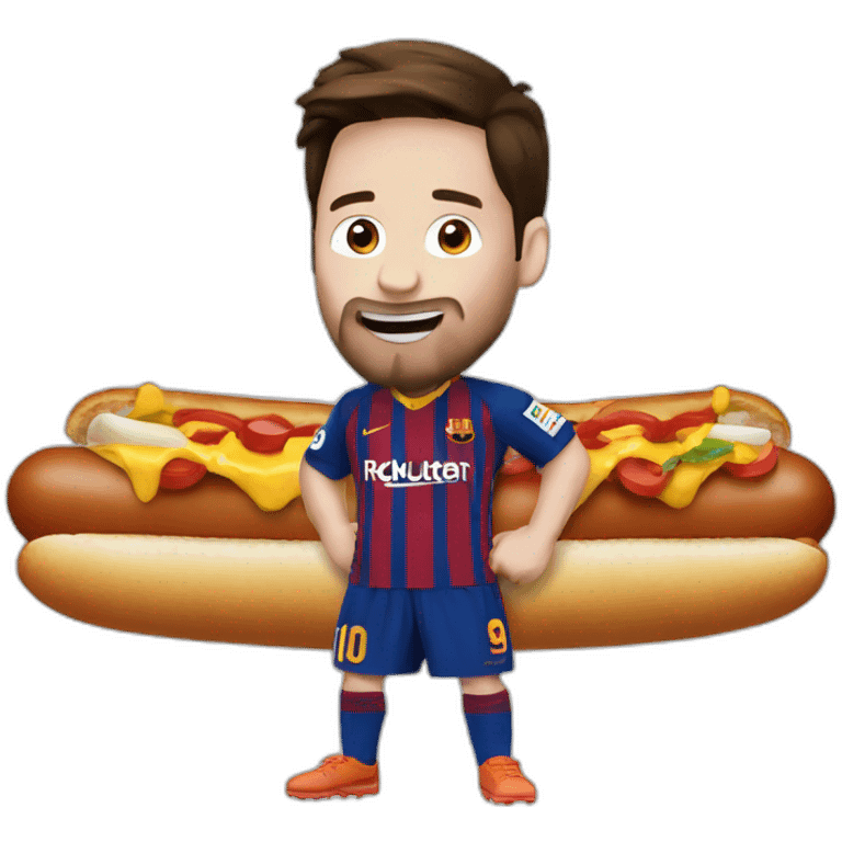 messi eating hotdog emoji