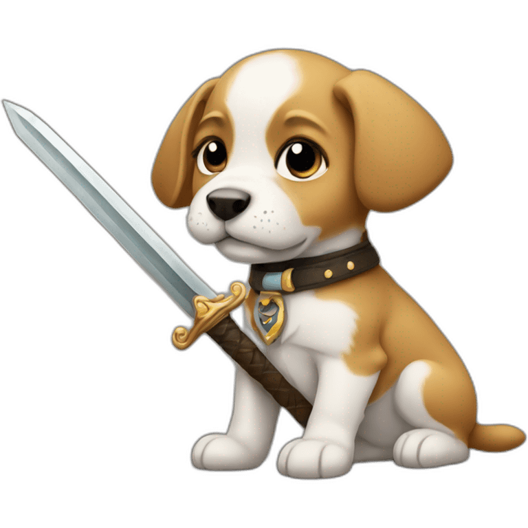 A puppy with a sword told you to shut up. emoji