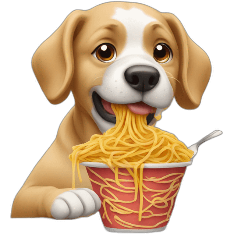 dogs eating spaghetti emoji