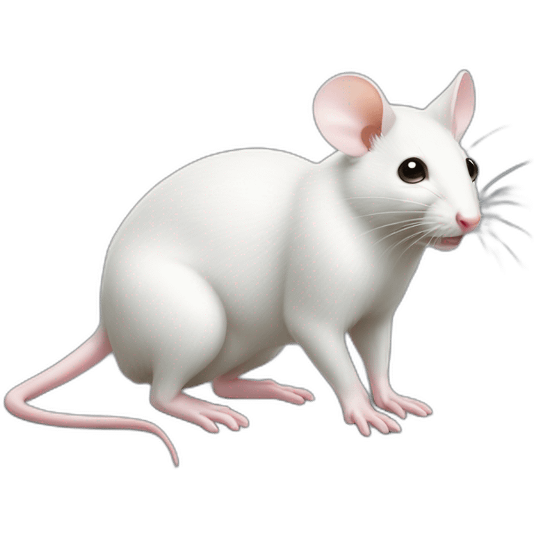 white-mouse，small-eyes,-on-all-fours，full-body，lateral-view emoji