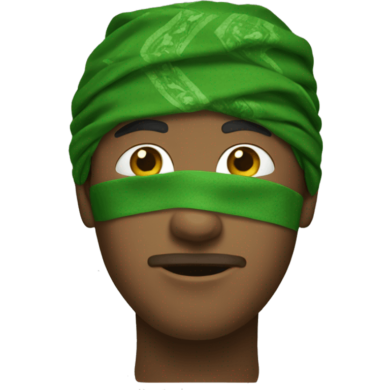 a person with a green bandana on his face emoji