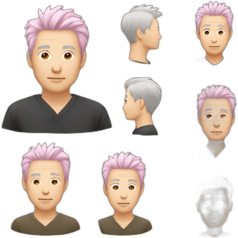 pinkhair-grasses-middleage-man-japanese emoji