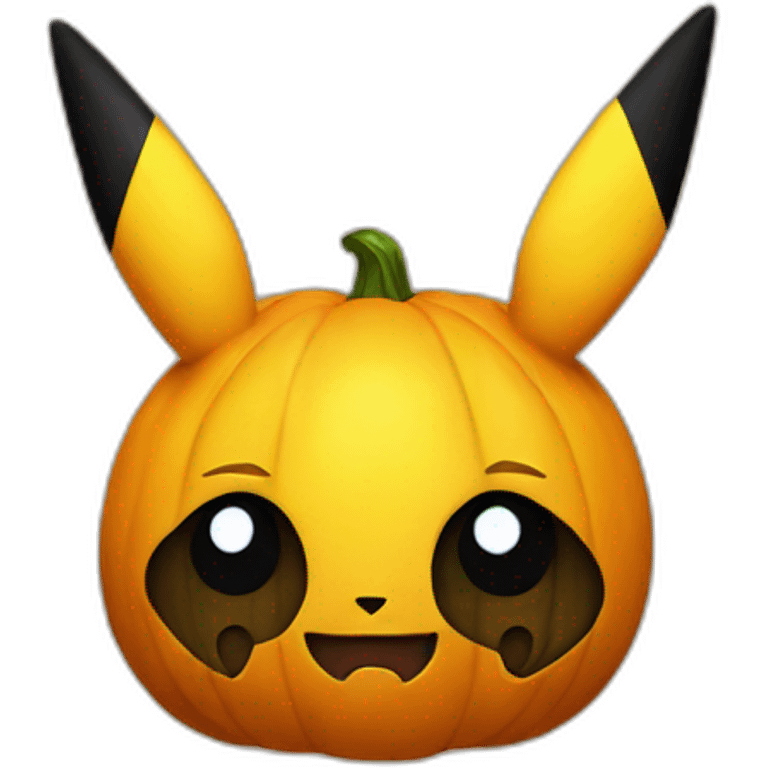 Pikachu with a mask halloween pumpkin emoji