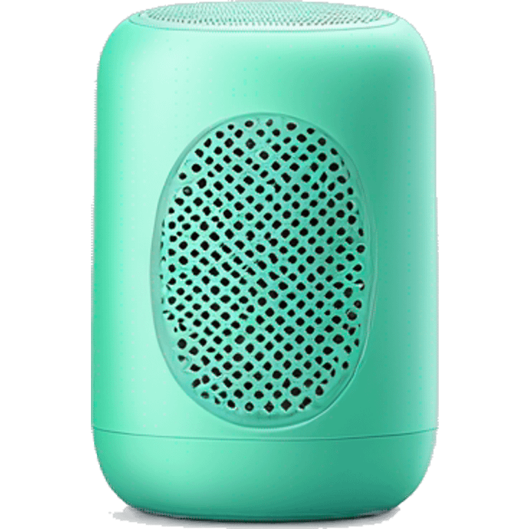 Realistic mint green portable smart speaker isolated. emoji