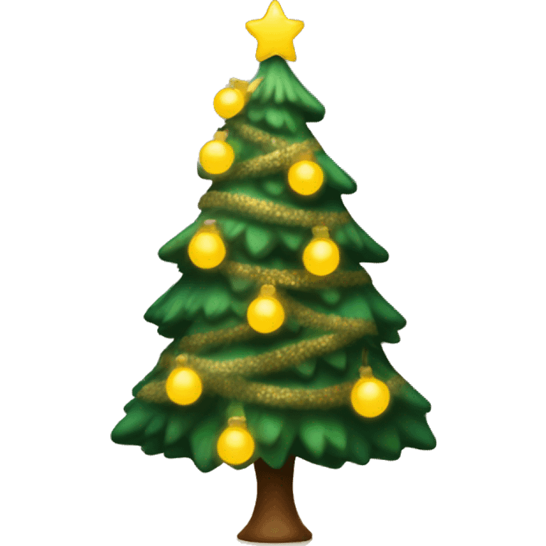 Christmas tree with warm yellow lights emoji