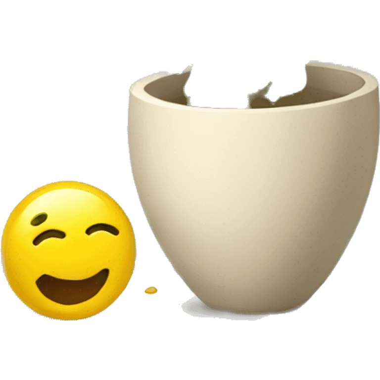 broken vase with plant on the floor emoji