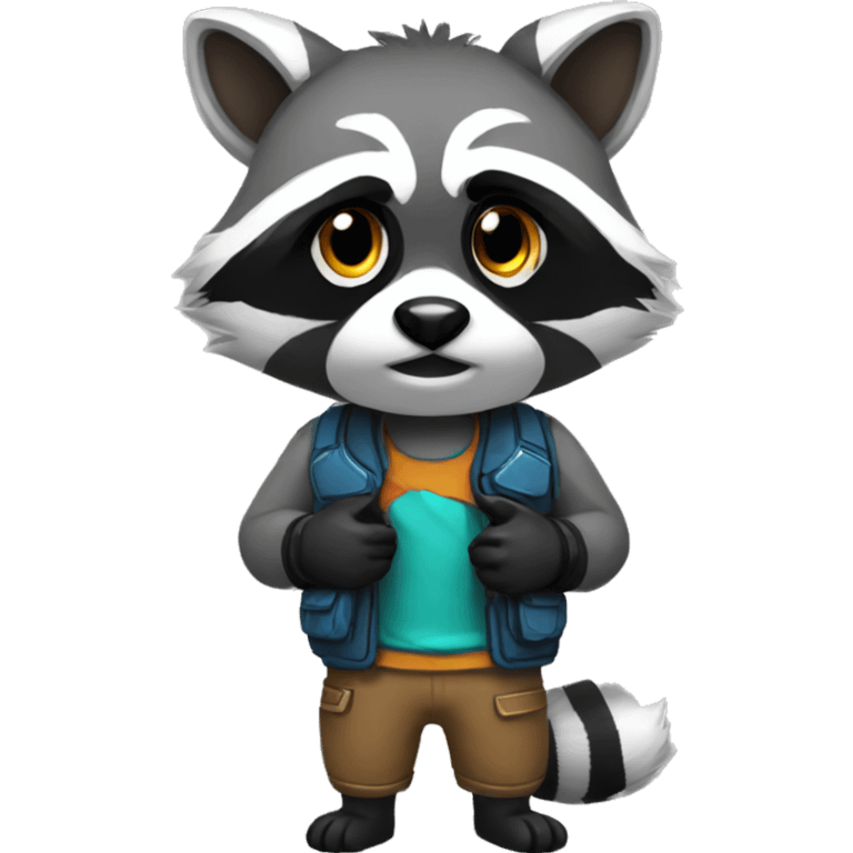  raccoon gamer emoji