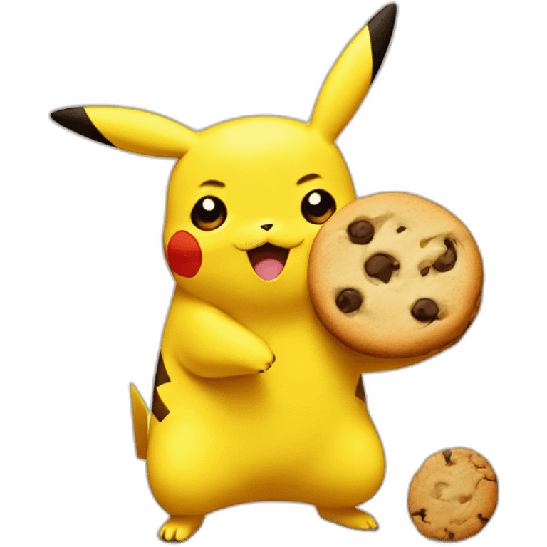 Pikachu et un cookie emoji