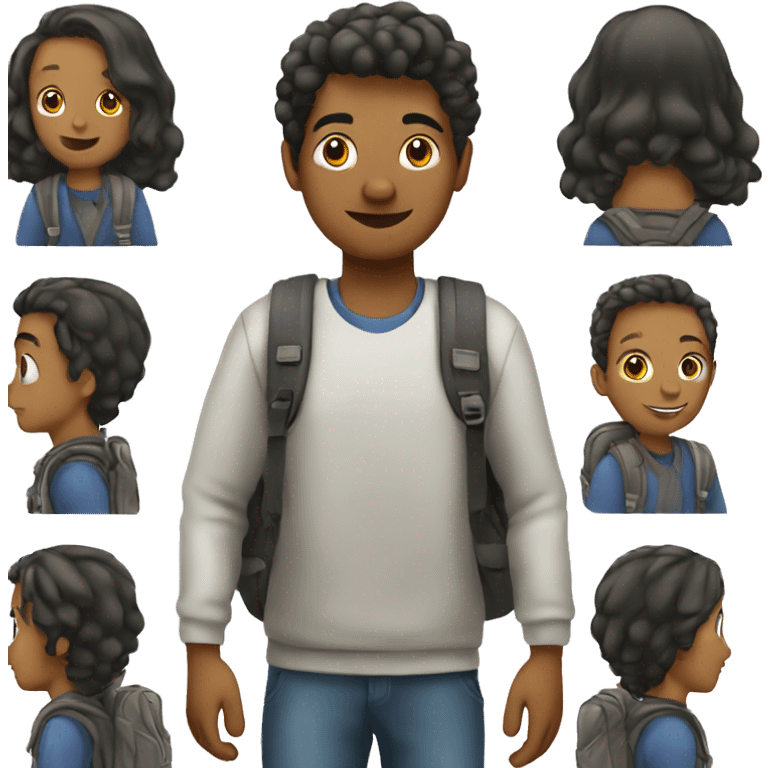 A student with backpack emoji