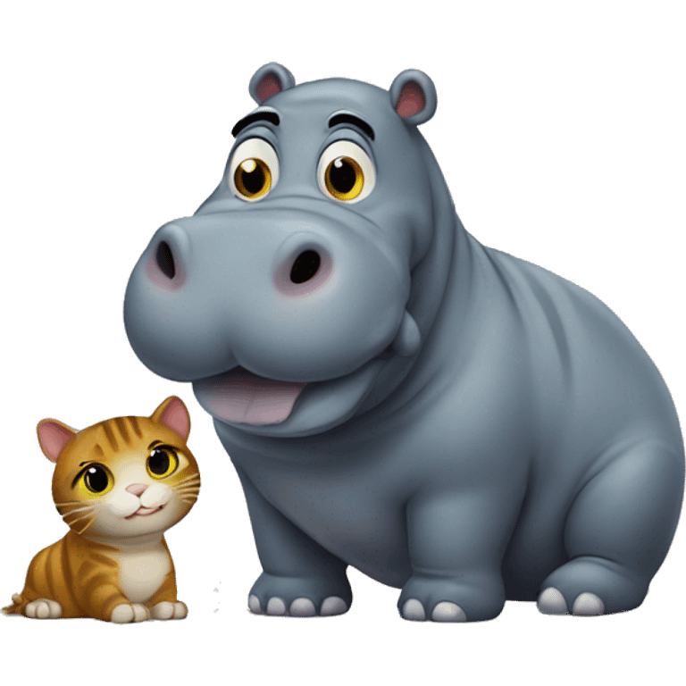 Hippo with cat emoji