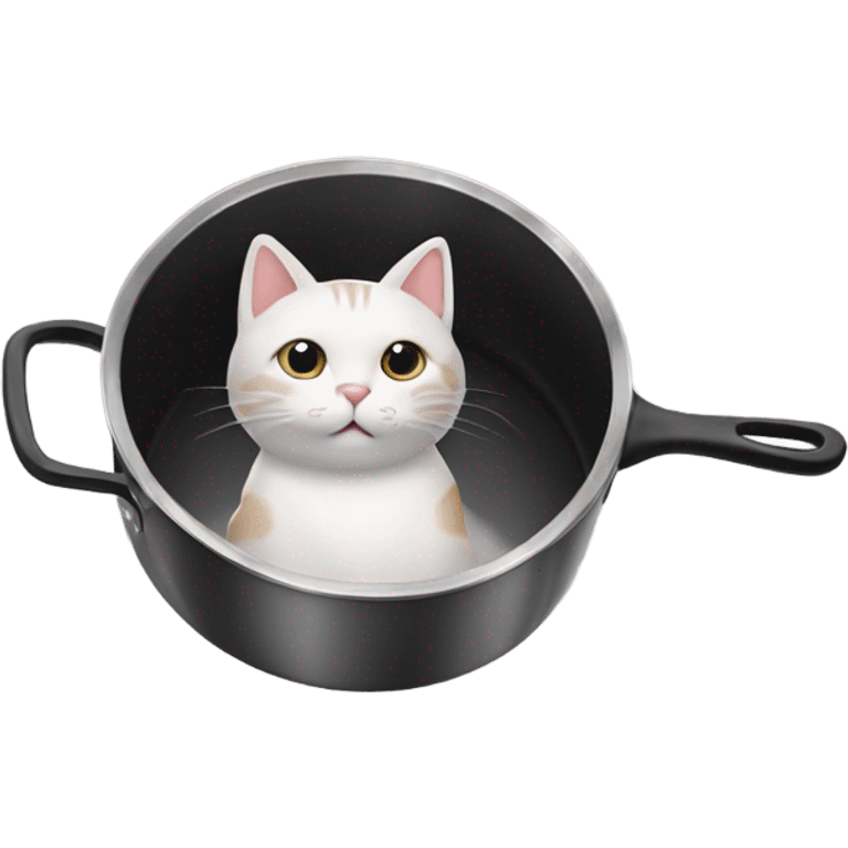 Cat sitting in a frying pan emoji