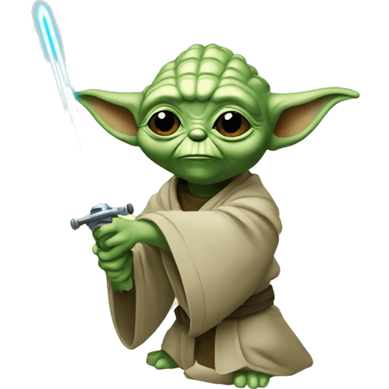 Yoda avec un sabre laser emoji