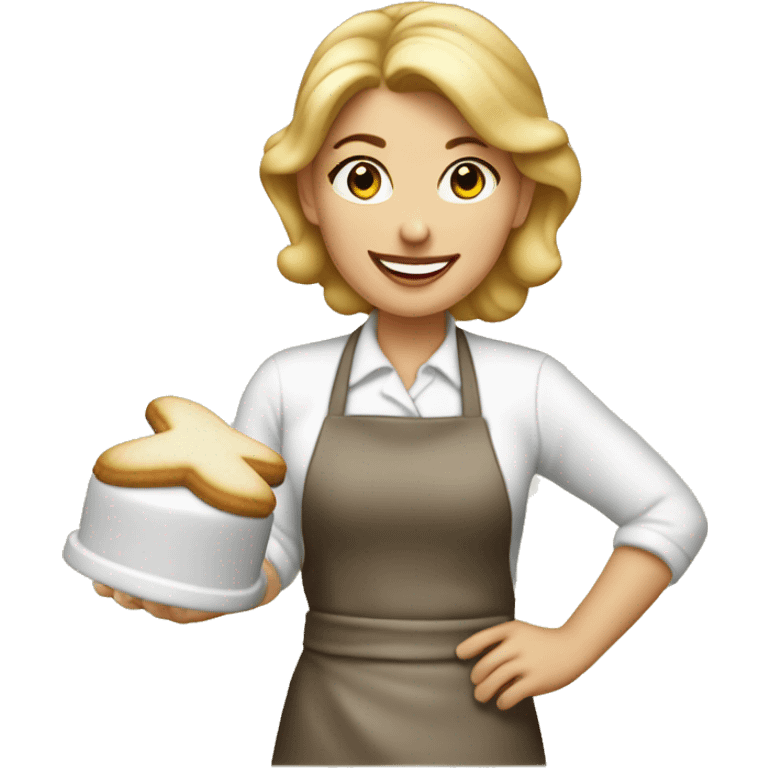 “Baker woman blonde making Christmas cookies” emoji