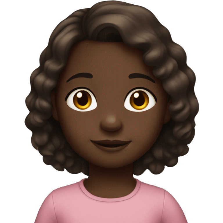 3 years old, black skin, girl, brown hair emoji