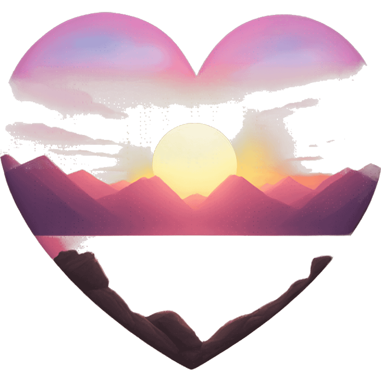 Heart shaped sunrise emoji