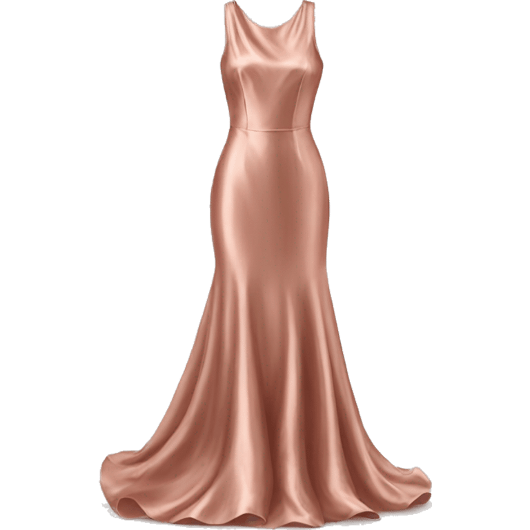 Realistic rose gold silk dress isolated emoji