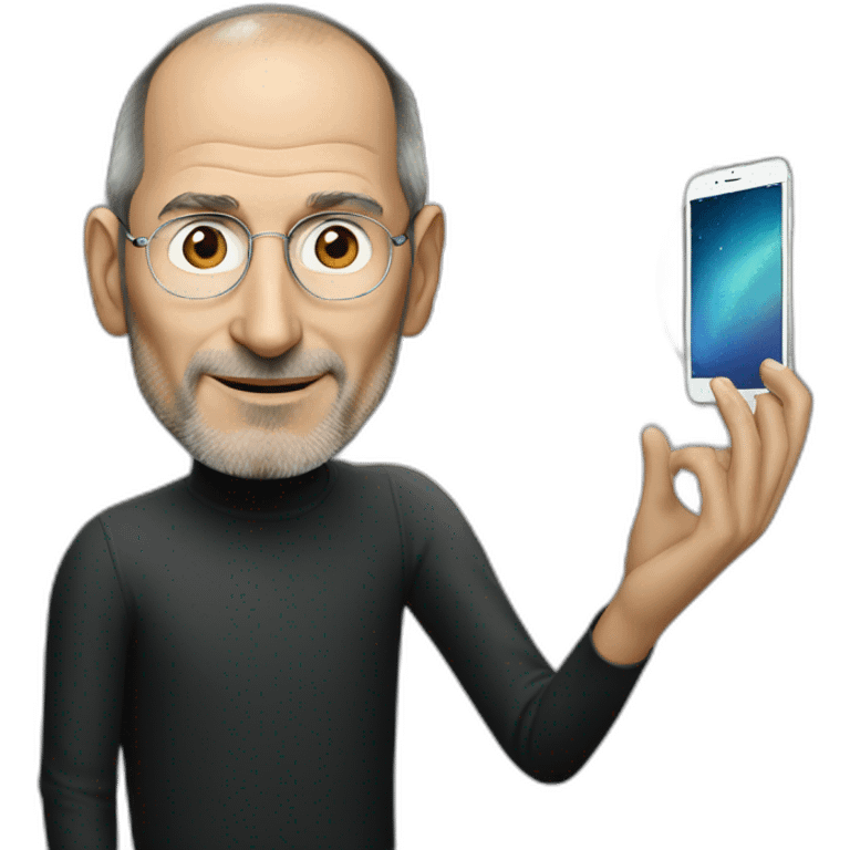 Steve jobs with iphone emoji