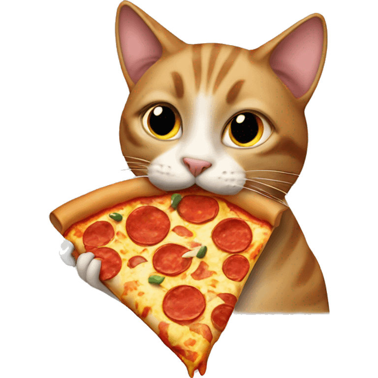 Cat eating pizza emoji