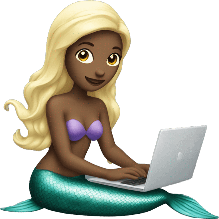 a mermaid with a laptop emoji