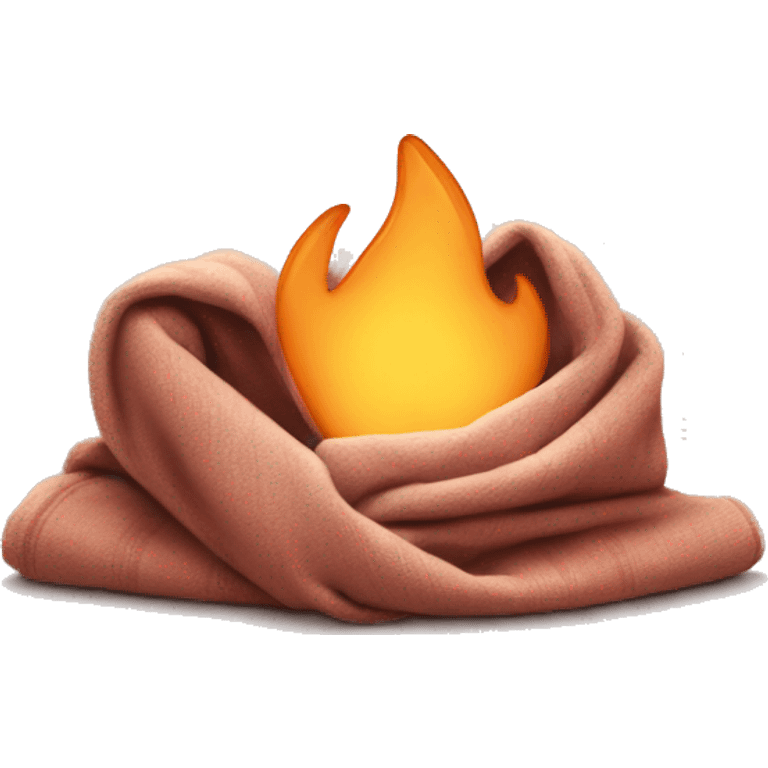 An autumn cozy heart wrapped in a blanket emoji