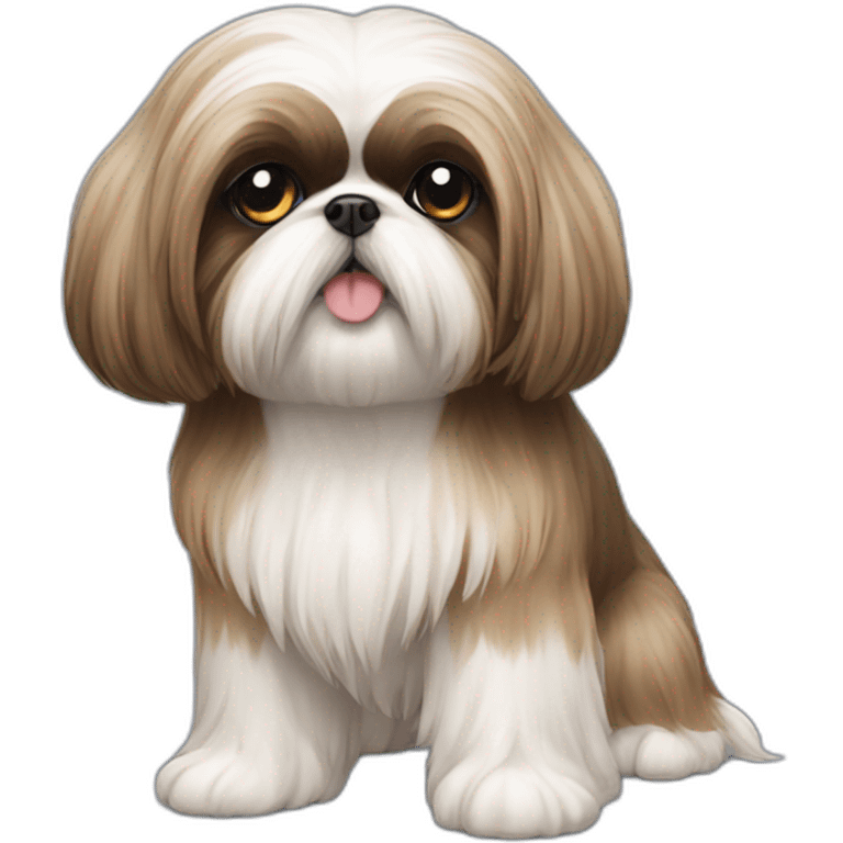 Dog Shih Tzu with long wool full-height  emoji