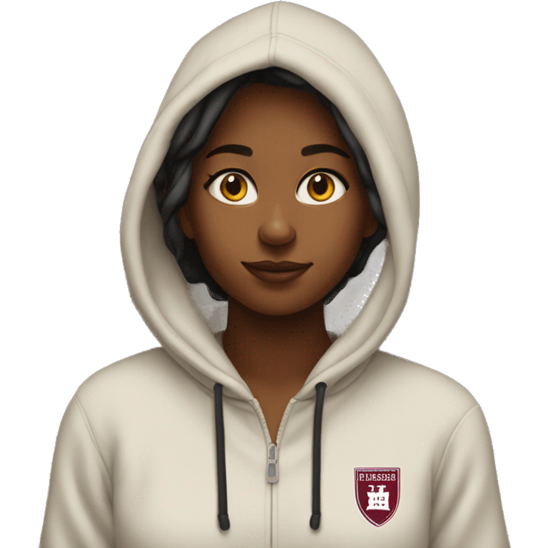 Girl in Harvard hoodie  emoji