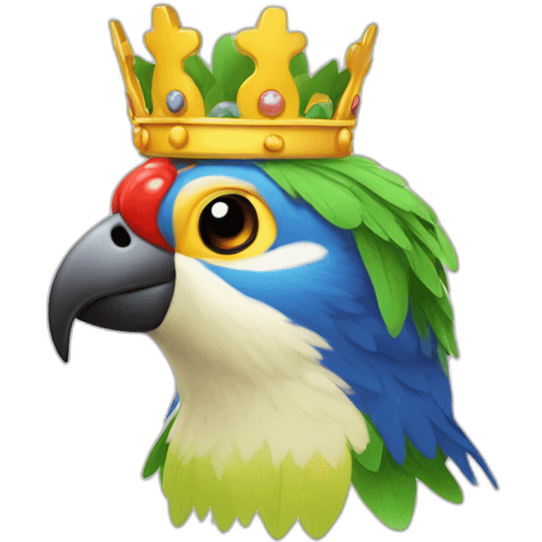 Perroquet avec une couronne emoji