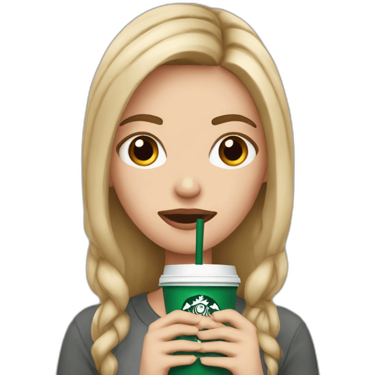 white girl holding starbucks stressed anxious emoji